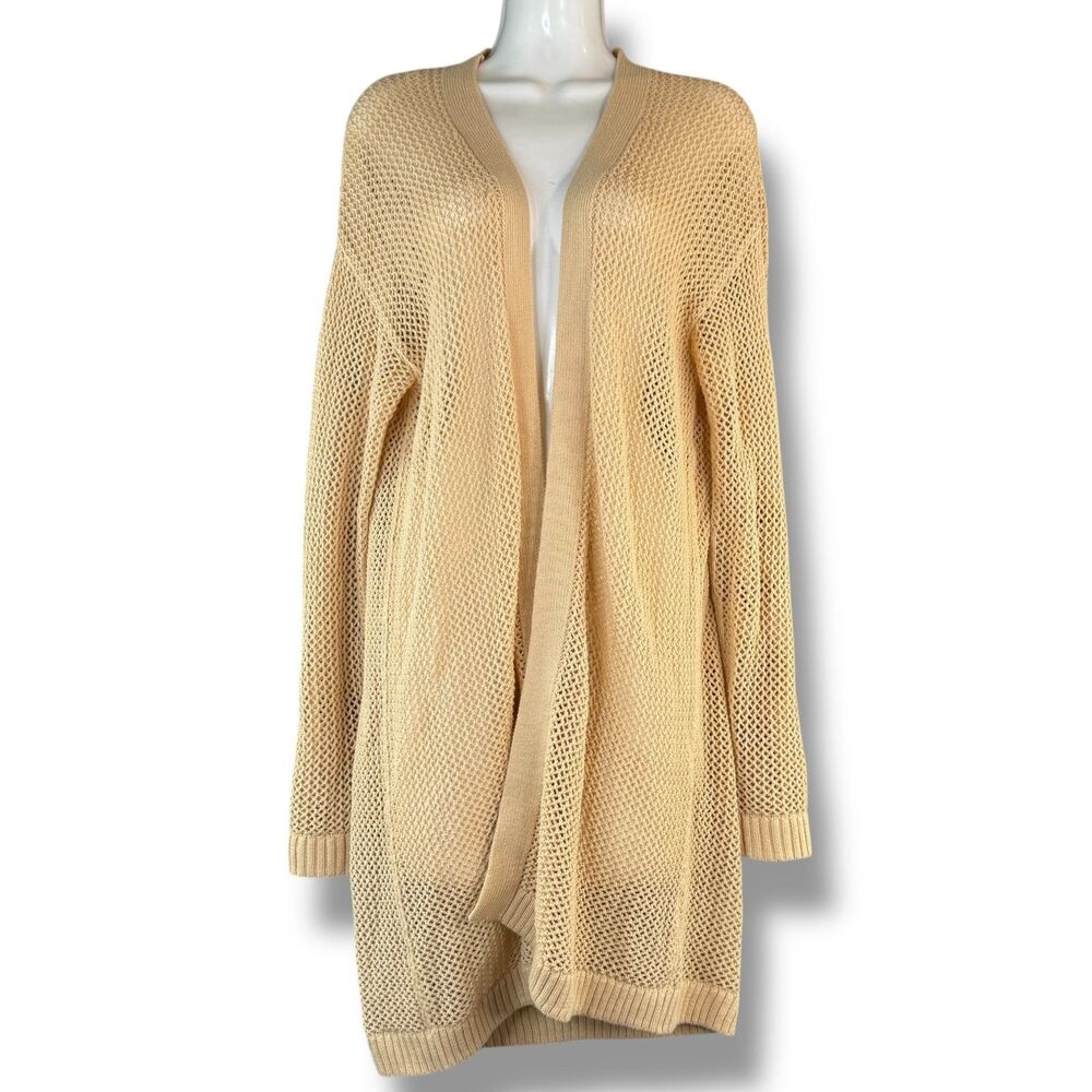 Banana Republic Cream Long Sleeve Oversized Knit Cardigan Boho M Bikini Cover